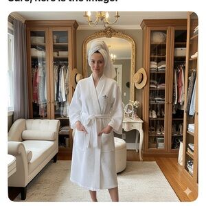 Turquaz Lightweight Unisex Waffle 
Kimono Bathrobe White OS Excellent Condition